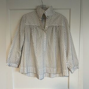 Horses Atelier Polka Dot High Collar Blouse